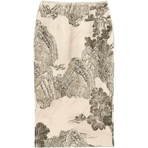 EXCEPTION例外秋装女新中式半身裙优雅气质绵羊毛半裙秋冬款