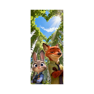 疯狂动物城入户电梯门高级感装饰