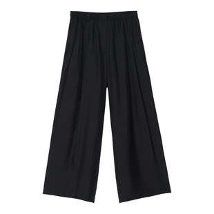 【新品】ZUCZUG 素然夏季女士桑蚕丝砂洗斜纹绸抽褶休闲裤长裤