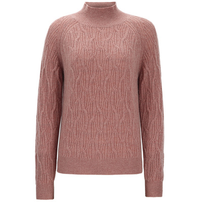 皮皮狗半高领插肩袖针织羊绒衫