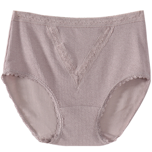 加肥加大码纯棉质高腰内裤女胖mm200斤高弹力中年妈妈三角短裤衩