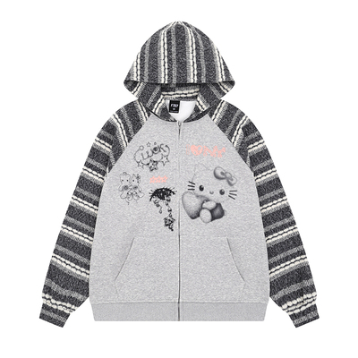 土豆猫原创轻亚风连帽开衫卫衣女