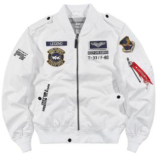 UOD冬季羽绒服男短款飞行员夹克加厚棒球服大码刺绣情侣工装外套