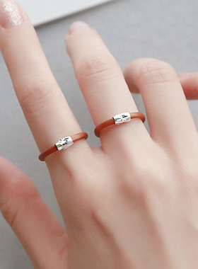 新款鸡血藤戒指女情侣小众端轻奢网红男闺蜜小物件手指木饰品厂家