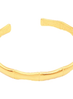 富贵竹手镯沙金古法竹节女铜镀金