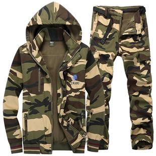 迷彩服套装男冬季加绒加厚防寒耐磨保暖防烫秋冬劳保工作服工装男
