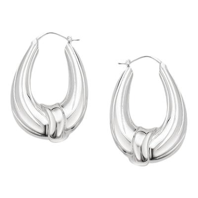 UNEND刻纹纯银U形Towards耳圈