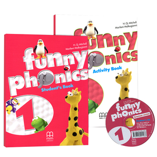 原装进口5-12岁少儿英语自然拼读发音规则提升教材 funny phonics 1-5级字母发音入门英语口语口音纠正学习教材含书本练习册软件
