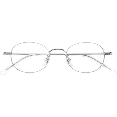 张靓颖同款眼镜女近视可配度数高级感椭圆小框超轻纯钛银框眼镜架