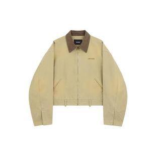 WE11DONE25早秋女士褪色效果工装夹克简约翻领小logo外套