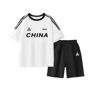 匹克童装男童夏季套装2026新款儿童篮球训练服大童纯棉运动短袖t
