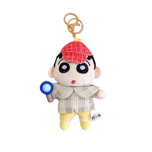 新品动漫周边正版蜡笔小新大侦探毛绒公仔钥匙扣可爱小白阿呆挂件