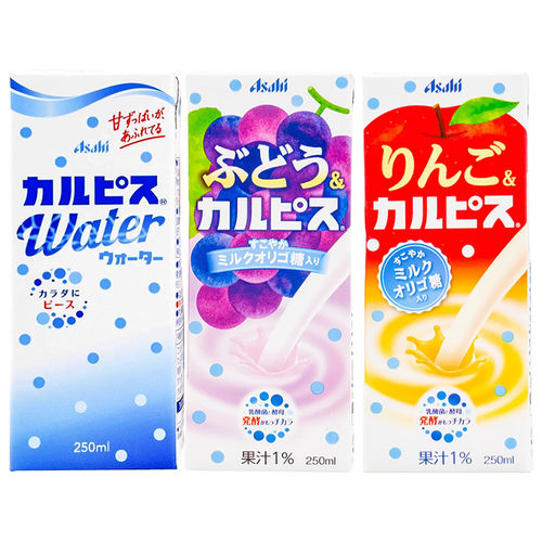 日本进口Asahi朝日可尔必思原味苹果葡萄味乳酸菌风味饮料盒装