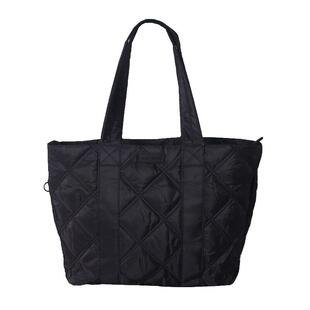 2025秋冬新款绵绵托特包大容量OL通勤羽绒单肩包菱格购物袋女包潮