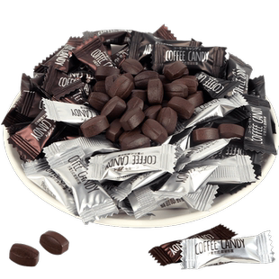 咖啡糖咖啡豆糖提非神正醒品脑零食品醇香黑coffee candy糖果批发
