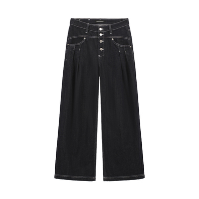 costustoot原牛丹宁打褶牛仔长裤