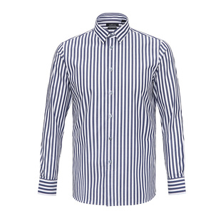 CALLISTO卡利斯特男装新款衬衣男士棉质衬衫长袖条纹上衣商务休闲