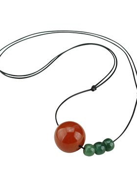 民族风小清新红玛瑙玉石项链