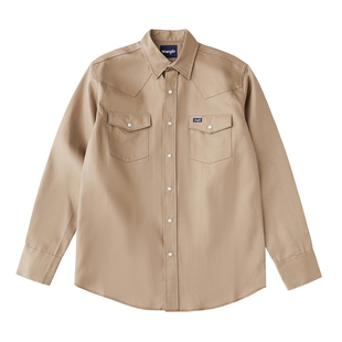 【自营】Wrangler/威格西部牛仔风长袖工装衬衫硬挺黄石风格外套