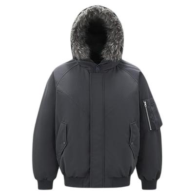 森马三防飞行员外套连帽羽绒服男