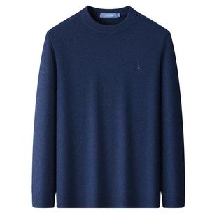 [100%山羊绒]梦特娇冬季男士纯羊绒衫圆领柔软亲肤时尚毛衣保暖J