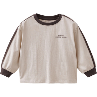 马克珍妮美式日记男童亲肤长袖T恤 宝宝纯棉上衣春装新款560016