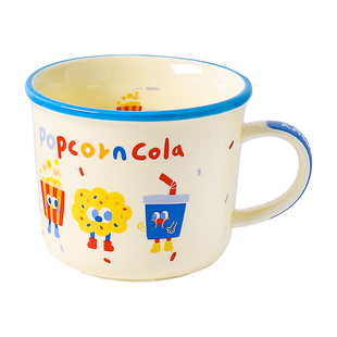 川岛屋可爱马克杯陶瓷杯子家用喝水儿童牛奶杯微波炉可加热早餐杯