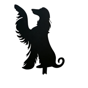 阿富汗猎犬铁艺剪影地插 庭院氛围感装饰 花园艺术摆件