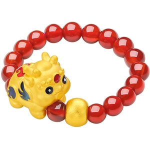 周六福黄金戒指足金女定价瑞吉貔貅玛瑙指圈七夕礼物送女友旗舰店