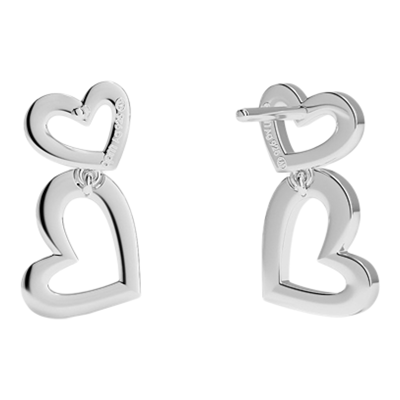 [杨紫同款]APM Monaco爱心耳环银白色密镶耳饰耳钉镂空女新年礼物