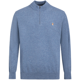 【羊毛混纺】暇步士男装秋冬季含山羊绒保暖半拉链通勤套头针织衫