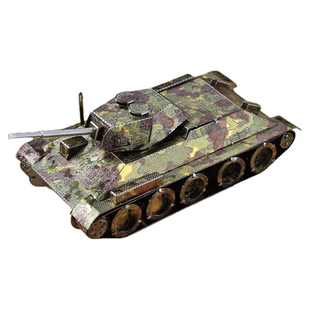 飞机坦克金属拼装模型3D合金二战军事拼图积木DIY虎式铁沙盘积木