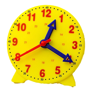 儿童钟表模型钟面小学生用三针3针联动24教学数学教具中号二年级一年级小学用具认识时间10cm8cm两针非联动12