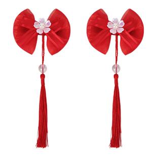 巴拉巴拉儿童饰品女童2026年新款宝宝小童发圈发绳夹蝴红色拜年服