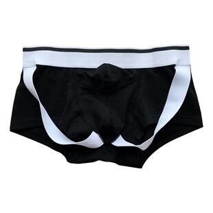 提臀内裤男性感低腰双U凸男士内裤平角裤四角时尚潮流翘臀神器
