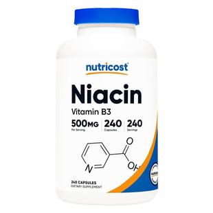 美国Nutricost烟酸维生素B3潮红款Niacin VitaminB3 500mg240粒