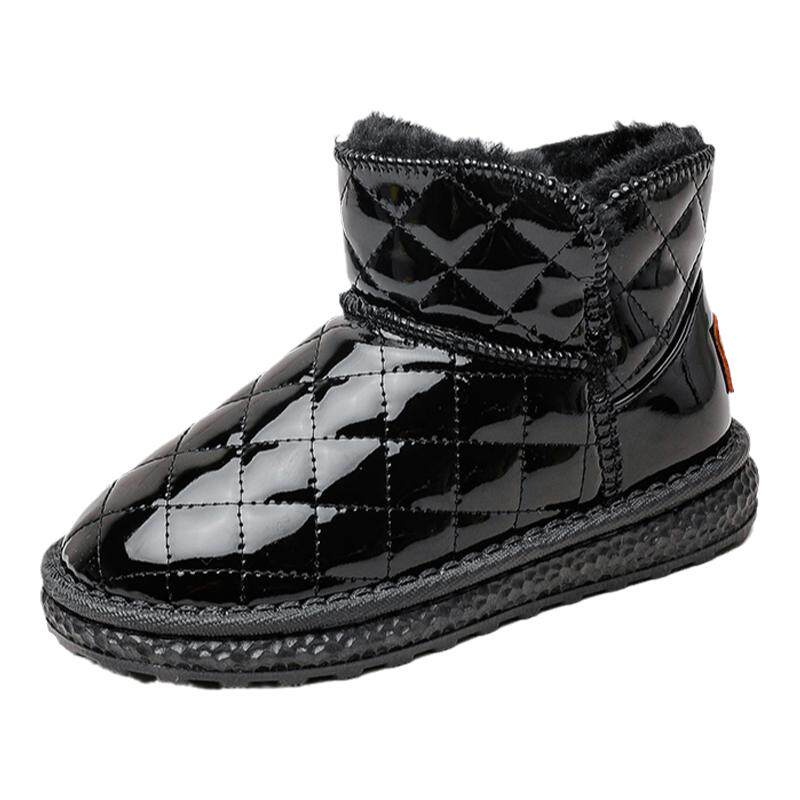 巴布豆童鞋女童雪地靴防水防滑2025新款冬季加绒鞋保暖儿童靴子女