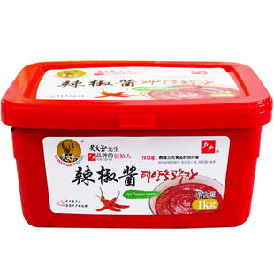 户户韩国辣椒酱炒年糕酱商用正宗韩式辣椒酱泡菜辣椒酱下饭菜1kg