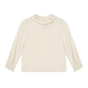 RBIGX瑞比克童装秋季新款木耳边领优雅浪漫女童长袖小衫上衣
