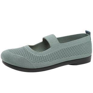 夏季新款老北京布鞋女鞋浅口一脚蹬妈妈鞋镂空软底中老年透气单鞋