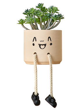 仿真绿植吊脚娃娃卧室书房装饰品
