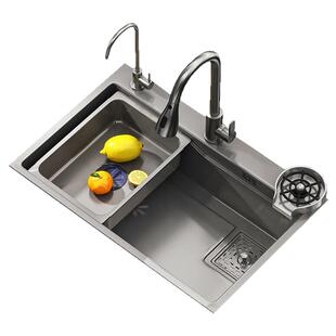厨房洗菜盆加厚sus304不锈钢水槽大单槽家用洗碗槽台下洗菜池水池