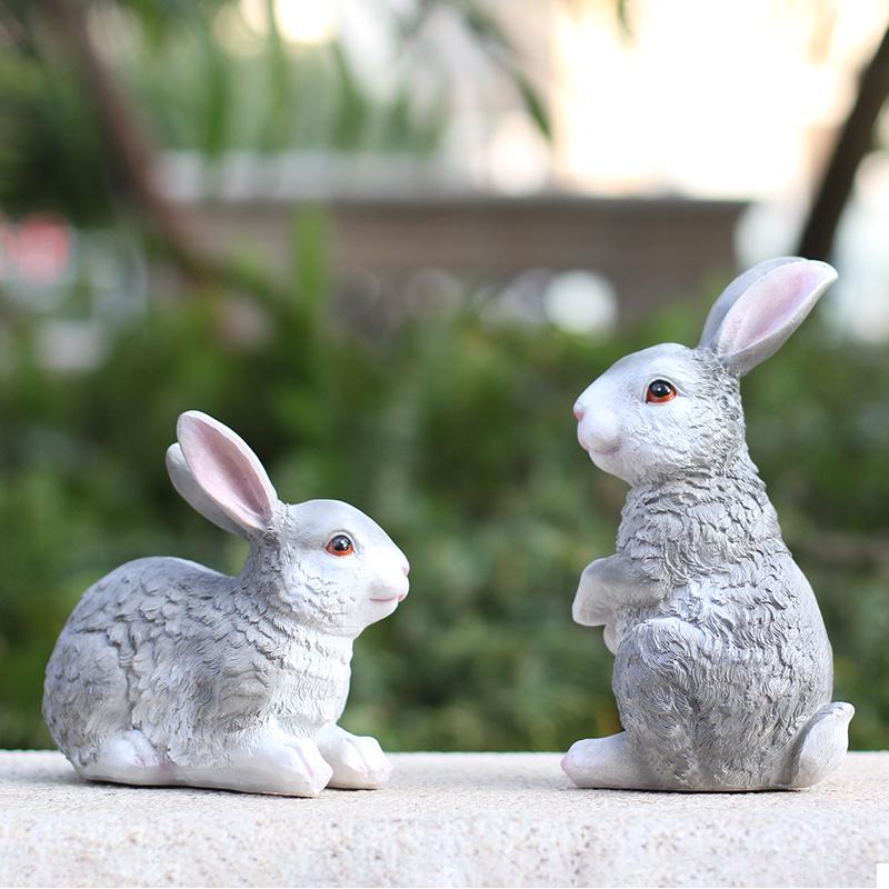 仿真小兔子动物模型雕塑摆件户外园林景观花园庭院幼儿园草坪装饰