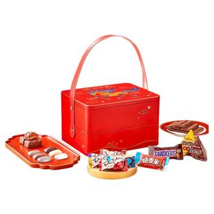 德芙马年双层年货礼盒1035g巧克力m豆士力架零食小吃礼盒送礼