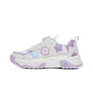 泰兰尼斯kids童鞋女童旋钮运动鞋秋季网面透气中大童跑步鞋老爹鞋