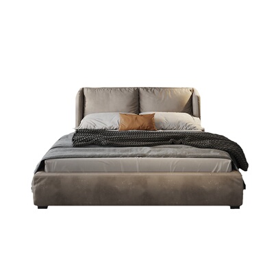 意式轻奢布艺床双人床软包床主卧