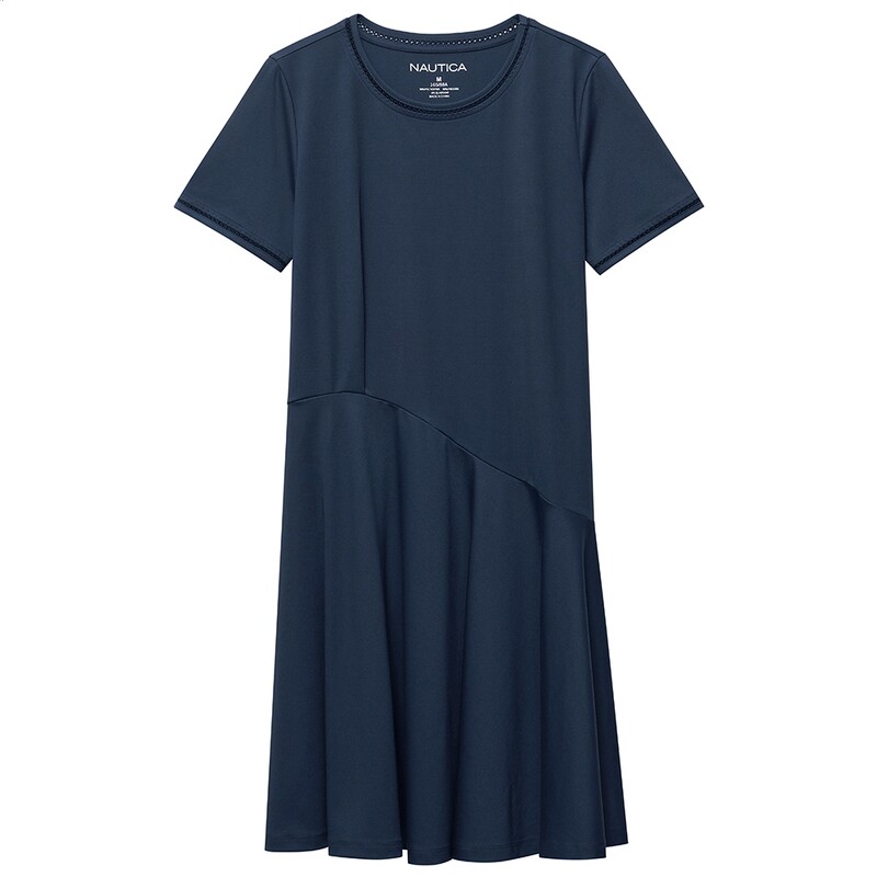 NAUTICA诺帝卡女装夏季凉感透气时尚不对称下摆连衣裙32DO01
