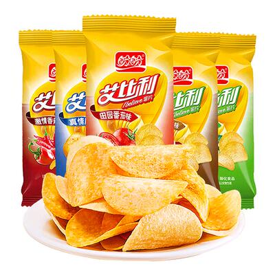 盼盼艾比利薯片整箱零食小包装好吃的膨化大礼包休闲食品解馋小吃