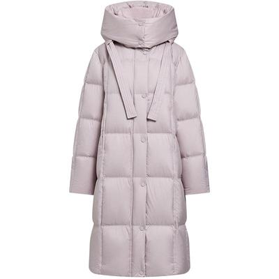 【90绒】纯色羽绒服女冬季长款外套kbne秋冬新款小个子派克面包服