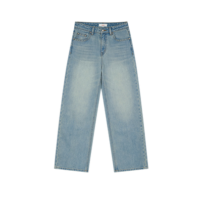 樱桃KIRSH水洗磨白猫须牛仔裤